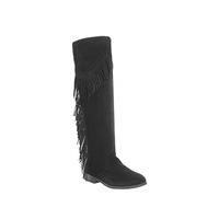 Office Eddie Fringe Boot BLACK SUEDE