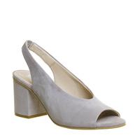 office maja block heel sling back grey suede