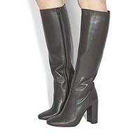 office eli square toe knee boot dark grey leather