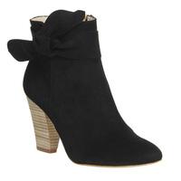 Office Jonah Soft Tie Bow Boots BLACK SUEDE