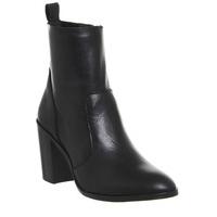 Office Lockie Unlined Heeled Western Boots BLACK LEATHER