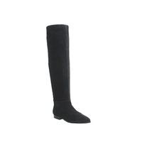 Office Enigma Point Suede Knee Boots BLACK SUEDE