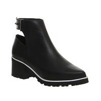 Office Facade Open Back Cleated boots BLACK LEATHER