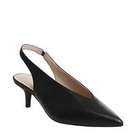 office mixer slingback kitten heel black leather