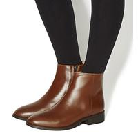 Office Inca Side Zip Boots BROWN LEATHER