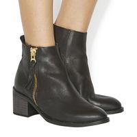 Office Lennox Casual Side Zip Boots BLACK LEATHER