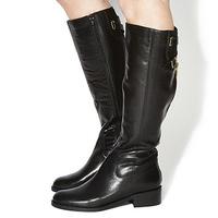 Office Empire Cross Strap Rider Boots BLACK LEATHER