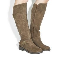 Office Easter Buckle Knee Boots CHOCOLATE