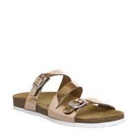 office bounty cross strap footbed rose gold