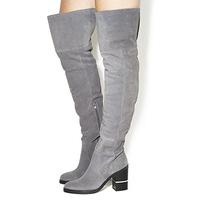 office elemental over the knee boots grey suede