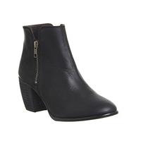 Office Justine Double Zip Boot BLACK LEATHER