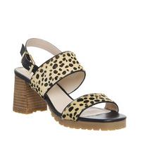 Office Fun Time Two Part Cleat Sole Sandal LEOPARD COW HAIR EFFECT