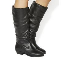 Office Kim Slouch Knee Boots BLACK LEATHER