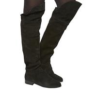 Office Kube Slouch Over The Knee Boots BLACK SUEDE