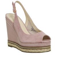 office haute peep toe espadrille wedge pink suede