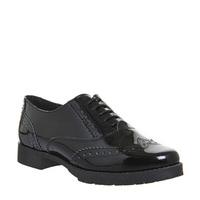 Office Foal Cleat Sole Brogue Lace Up BLACK PATENT LEATHER