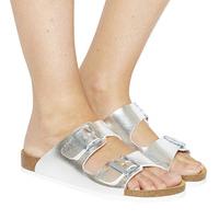office hype 2 double strap sandals silver