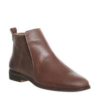 office apollo casual flat boot tan leather