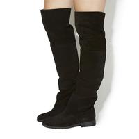 office embrace over the knee boot black suede