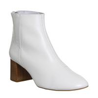 Office Jazz Hands Soft Mid Block Boot OFF WHITE LEATHER