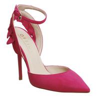 office houston ruffle back point court fuchsia suede