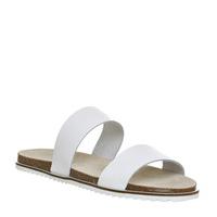 Office Sicily Double Strap Sandal WHITE LEATHER