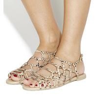 Office Beau Caged Sandal NATURAL SNAKE