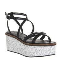 Office Malmo Skinny Strap Platform Sandal BLACK