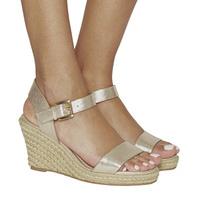 office marbs two part espadrille champagne metallic