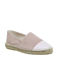 Office Lucky Espadrille With Toe Cap PINK SUEDE GLITTER TOE CAP