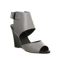 office pisces single sole wedge grey leather