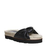 office shoreditch footbed sandal black leather