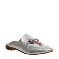 Office Fizzy Embroidered Mule SILVER LEATHER