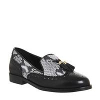 Office Ringo Tassel Brogue Slipper BLACK LEATHER SNAKE