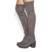 Office Khloe Stretch Over The Knee Boots GREY