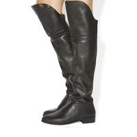 office kube slouch over the knee boots black leather