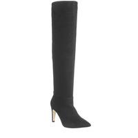 office kendrick stiletto knee boots black suede