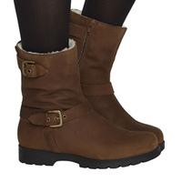 Office Lam Lam Fur Lined Biker Boots BROWN NUBUCK