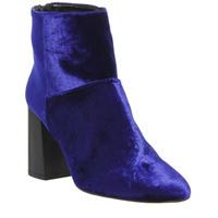 Office Lavender Soft High Heel Block Boot NAVY VELVET