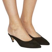 Office Martini Point Mule Kitten Heel BLACK SUEDE