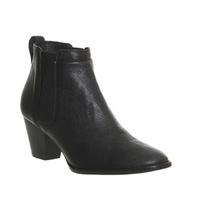 office premium binky mid heel boots black leather