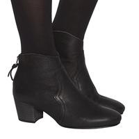 office archie back zip western boots black leather