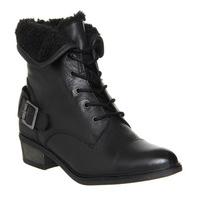 office cosy lace boots black leather