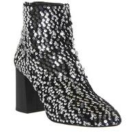 Office Lavender Soft High Heel Block Boot SILVER SEQUIN