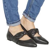 office fruity bow vamp point black leather