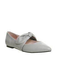 Office Fruity Bow Vamp Point GREY LEATHER