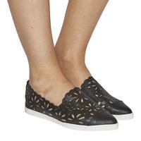 Office Friyay Lazer Cut Flat Point Pump BLACK