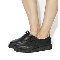 office respect lace up creeper shoes black leather