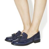 Office Ringo Tassel Loafers NAVY PATENT SUEDE