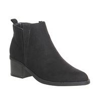 Office Invisible Block Heel Boots BLACK